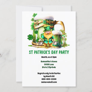 Leprechaun guld Irish St patrick's day roligt Inbjudningar