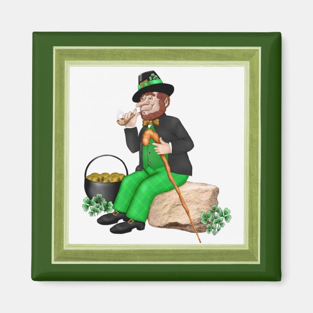 Leprechaun Guld Magnet (Framsidan)