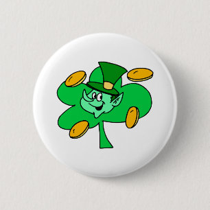 Leprechaun Guld Mynt Knapp