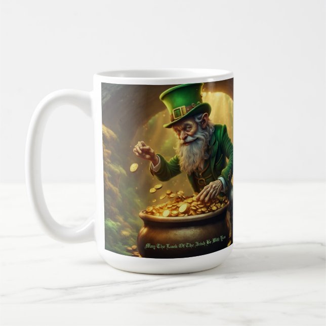 Leprechaun Hälsning Kaffemugg (Vänster)