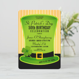 Leprechaun Hat Födelsedagsfest inbjudan