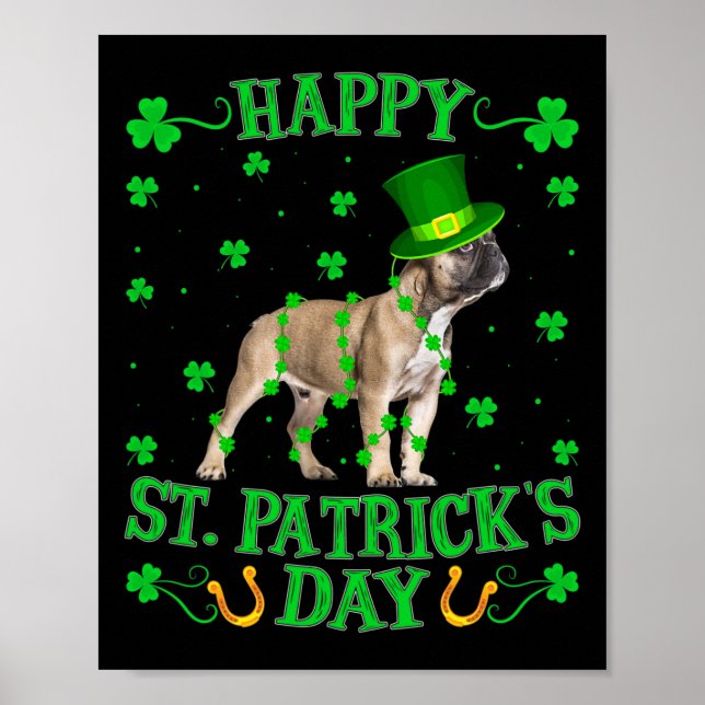 Leprechaun Hat Fransk Bulldog St. Patrick's Day Poster (Framsidan)