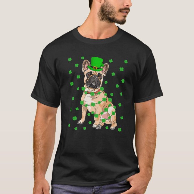 Leprechaun Hat Fransk Bulldog St. Patrick's T Shirt (Framsida)