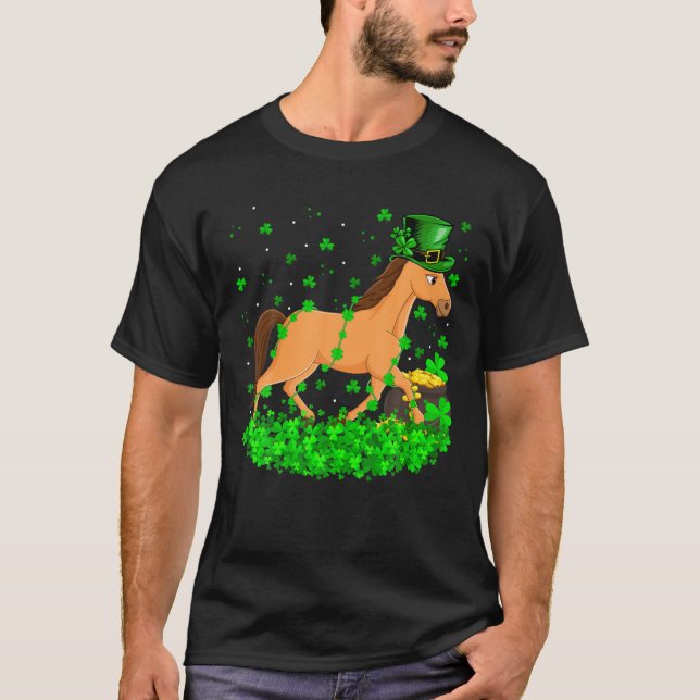 Leprechaun Hat Horse St. Patrick's T Shirt (Framsida)
