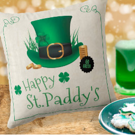 Leprechaun Hat Lycklig St. Paddy's ID636 Kudde
