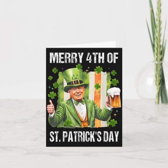 Leprechaun Hat Merry 4th of St Patrick Kort (Framsida)
