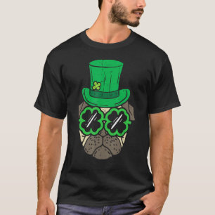 Leprechaun Hat Pug Shamrock Glasses St Patricks Da T Shirt