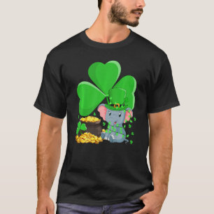 Leprechaun Hat Shamrock Löv Elephant St Patrick S T Shirt