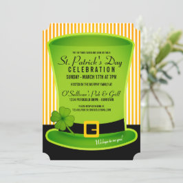 Leprechaun Hat St. Patricks Day-inbjudningar Inbjudningar