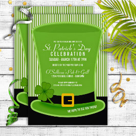 Leprechaun Hat St. Patricks Day-inbjudningar Inbjudningar