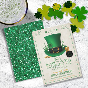 Leprechaun Hat St. Patrick's Day Party ID636 Inbjudningar