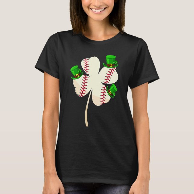Leprechaun Hatt Baseball Älskare Lucky Shamrock St T Shirt (Framsida)