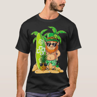 Leprechaun Hawaiian Surfing St patricks day Manar T Shirt