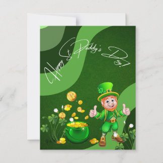Leprechaun-Helgdag kort för lycklig St Paddy's Day