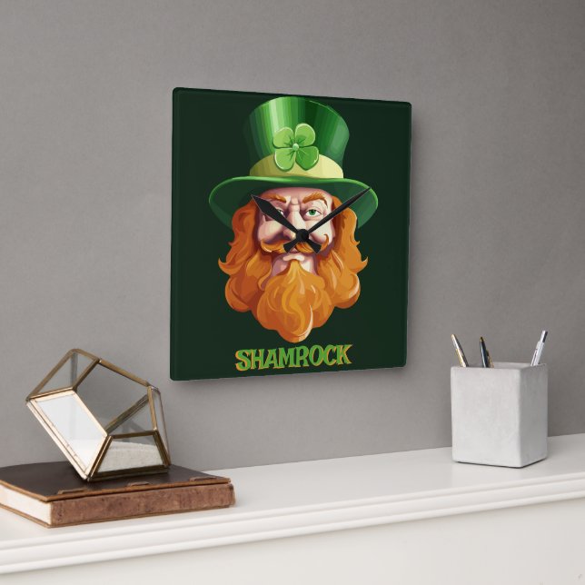 Leprechaun Hideaway Fyrkantig Klocka (Kontor)
