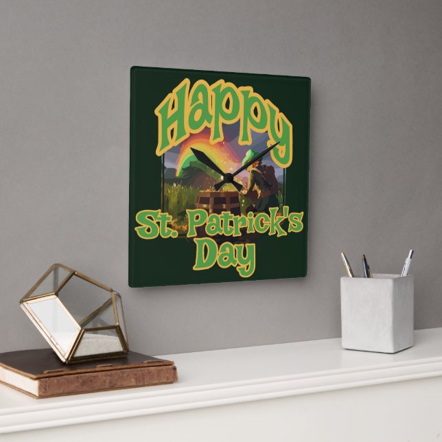 Leprechaun Hideaway Fyrkantig Klocka (Kontor)