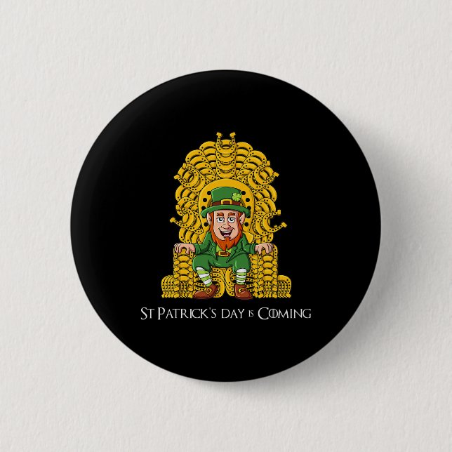 Leprechaun Horse Shoe Throne St patricks day Boys Knapp (Framsida)