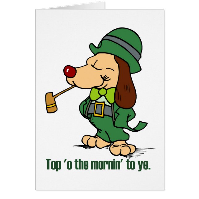 Leprechaun Hund Hälsningskort (Framsidan)