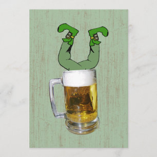 Leprechaun i Beer Party Inbjudningar