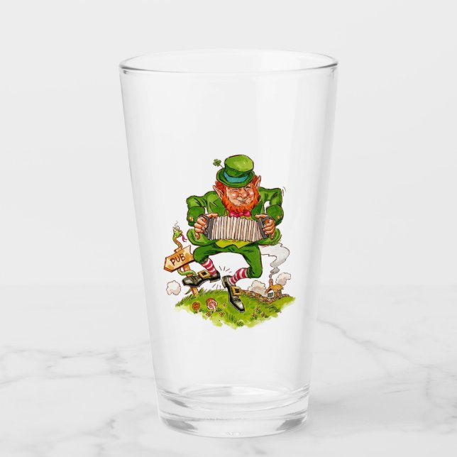 Leprechaun i Grönt, Lycklig Saint patrick's day Glaskopp (Framsida)