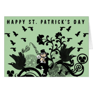 Leprechaun in Black Hälsningskort