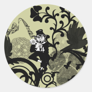 Leprechaun in Black Runt Klistermärke