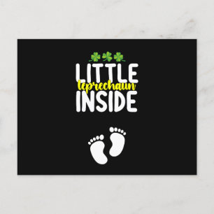 Leprechaun Inside Gravid Gravid Mamma Vykort