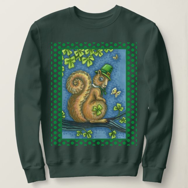 LEPRECHAUN IRISH SQUIRREL, ST. PATRICK'S DAY Lucky T Shirt (Design framsida)