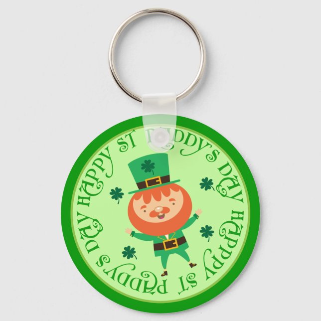 Leprechaun Irish St paddys day Lucky Keychain Nyckelring (Framsida)