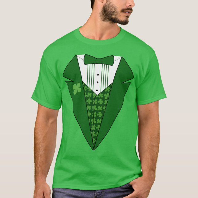 Leprechaun Irish Tuxedo T-Shirt St patricks day (Framsida)
