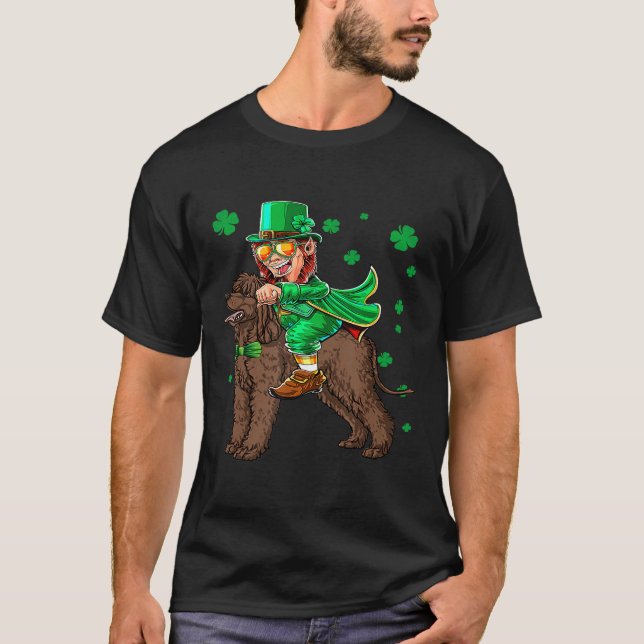 Leprechaun Irish Vatten Spansk Shamrock St Patrick T Shirt (Framsida)