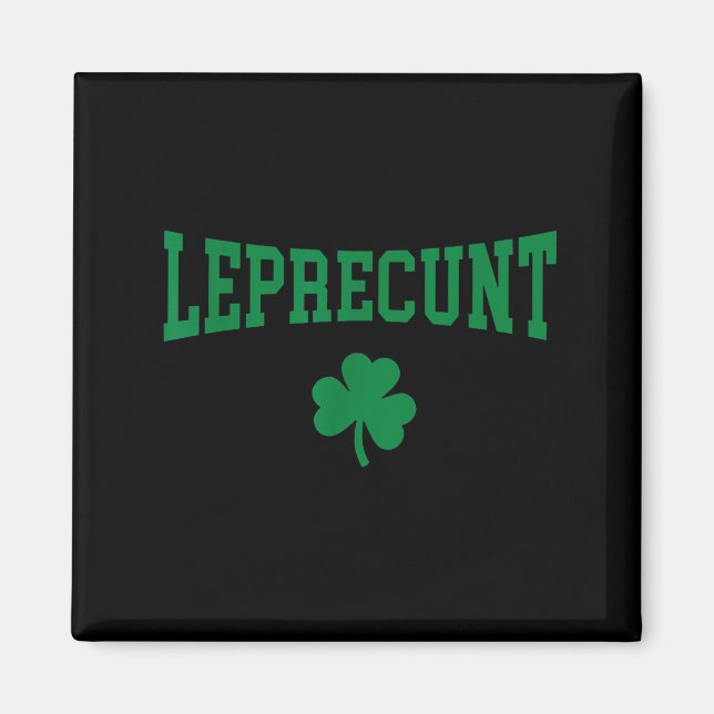 Leprechaun irländska st patricks dag rolig shamroc magnet (Framsidan)