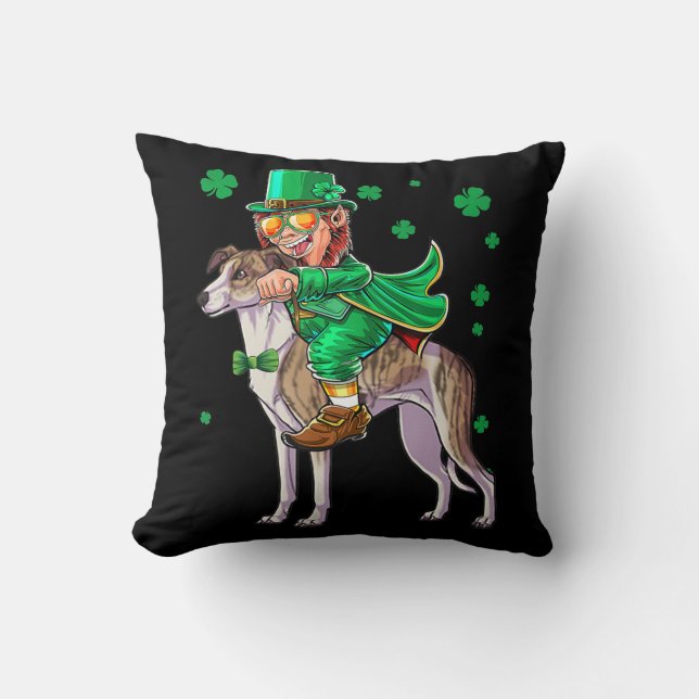 Leprechaun Italy Greyhound St patricks day Sham Kudde (Framsida)