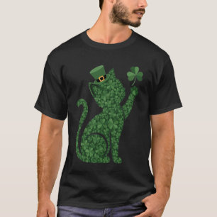 Leprechaun Katt St Patricks Dag Söt Irländsk Katt T Shirt