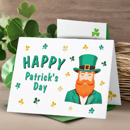 Leprechaun Klöver Shamrock Patrick's Day Helgkort