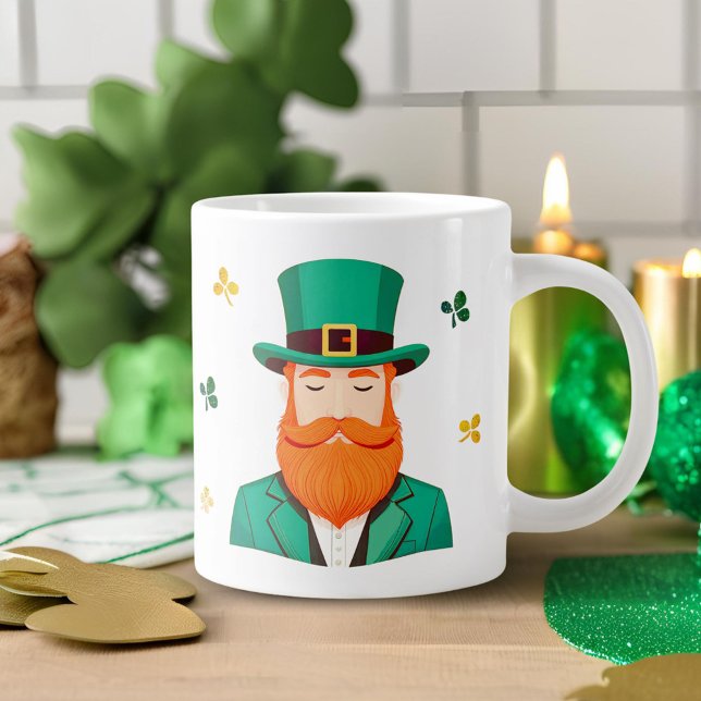 Leprechaun Klöver Shamrock Patrick's Day Jumbo Mugg (Skapare uppladdad)