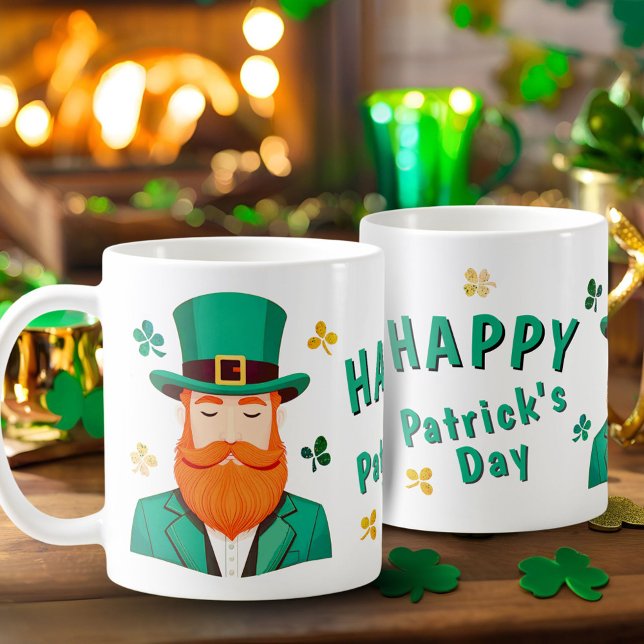 Leprechaun Klöver Shamrock Patrick's Day Kaffemugg (Skapare uppladdad)