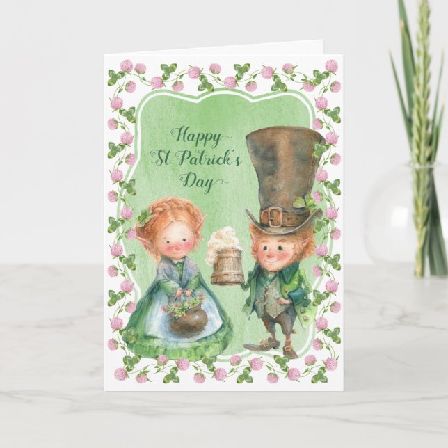Leprechaun & Klöver | ST PATRICK'S DAY Kort (Framsida)