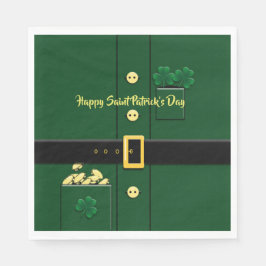 Leprechaun Kostym St patricks day Party P Napkin Pappersservett