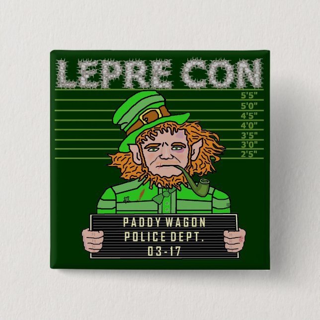 Leprechaun Leprecon Mugshot Knapp (Framsida)