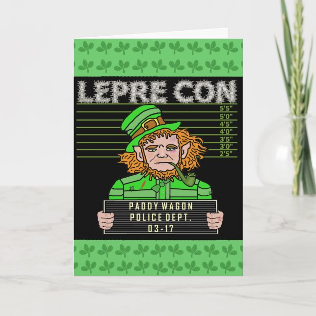 Leprechaun Leprecon Mugshot Kort (Framsida)
