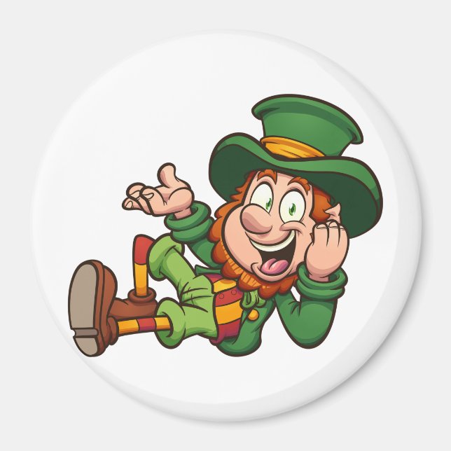 leprechaun ljuger ned tecknad magnet (Framsidan)