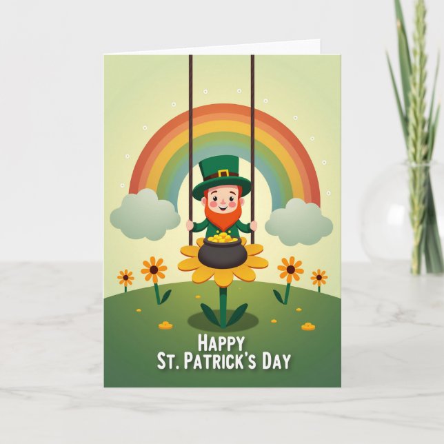 Leprechaun Luck Vector Art Card Kort (Framsida)