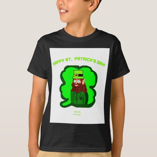 Leprechaun Magic Boys Black Basic T Shirt (Framsida)