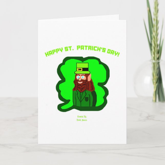 Leprechaun Magic Lodrät Greeting Card Kort (Framsida)