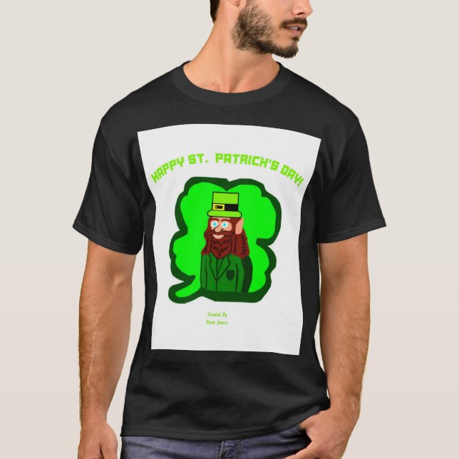 Leprechaun Magic Manar Black Basic T Shirt (Framsida)