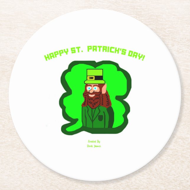 Leprechaun Magic Round Papprare Underlägg Papper Rund (Framsidan)