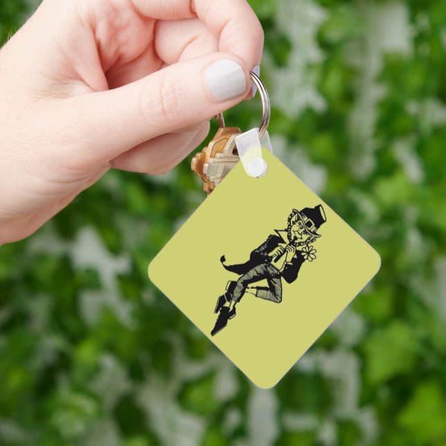 Leprechaun med flöjt nyckelring (Hand)