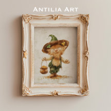 Leprechaun med Pot of Guld Painting St Patrick's