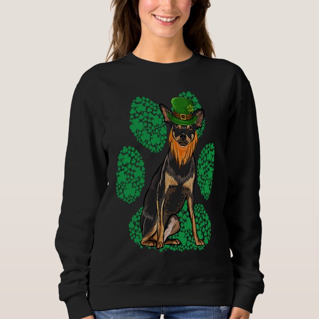 Leprechaun Miniature Pinscher St Patricks Day Sham T Shirt (Framsida)